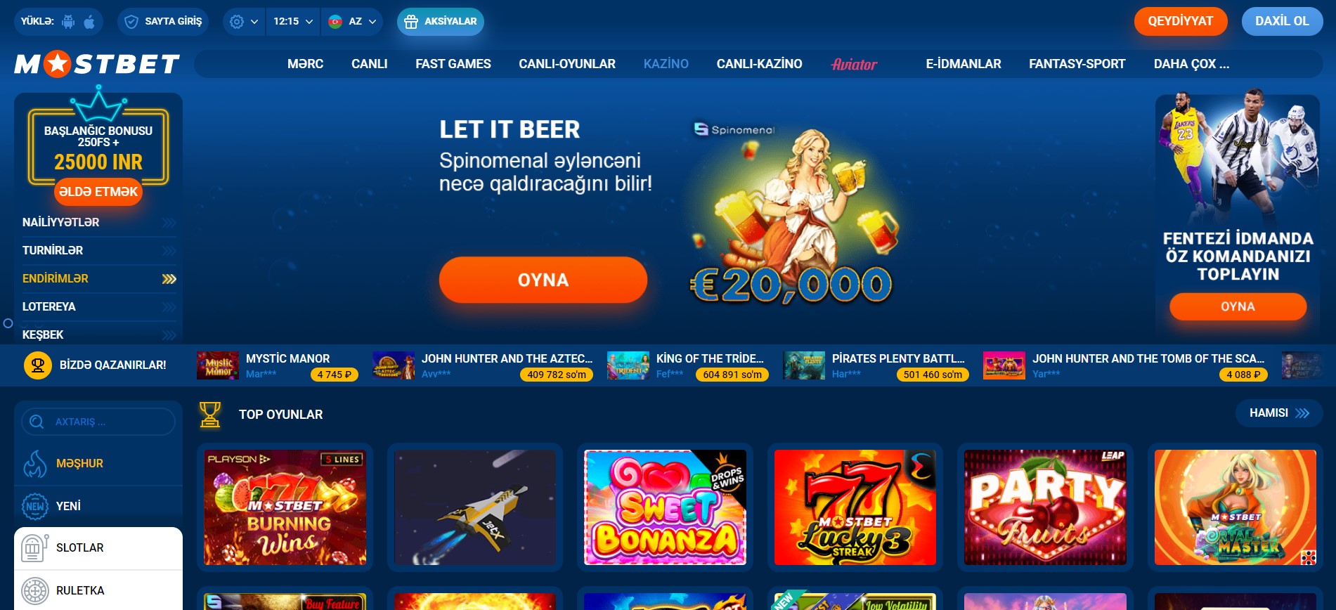 Mostbet kazino rəsmi saytı